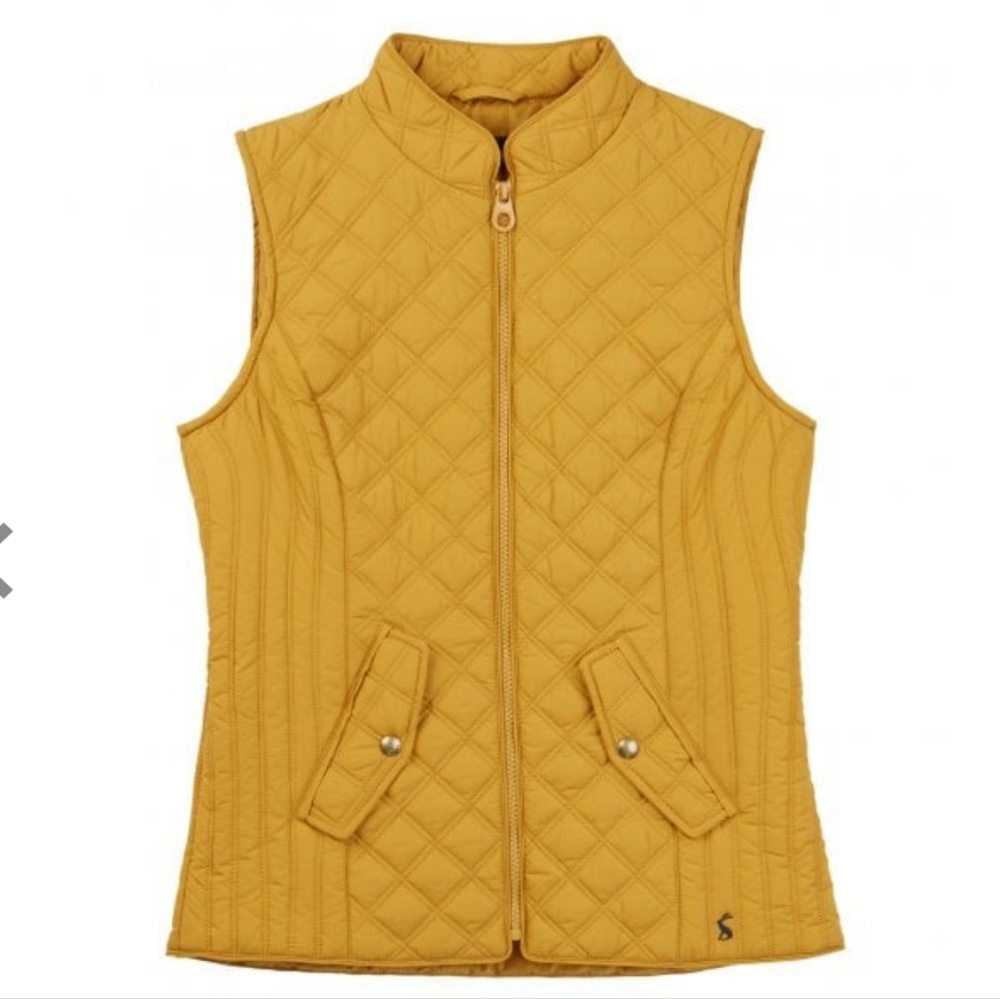 Joules Gold Minx Null Diamond Quited Equestrian Vest, US Size 10